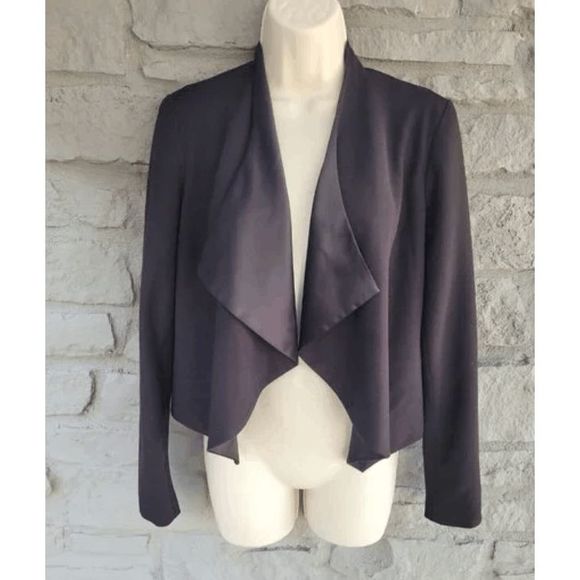 Anthropologie Elevenses Cardigan Open Solid Black Cropped Long Slve Sz 6, MP $74 - Picture 1 of 8